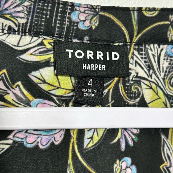 New Without Tag Torrid Harper Georgette Floral Ruched Sleeve Blouse - Picture 9 of 14